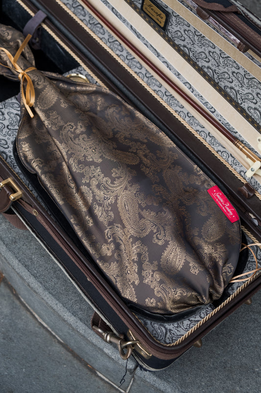 VIOLIN SLEEVE - Gunmetal & Gold Paisley