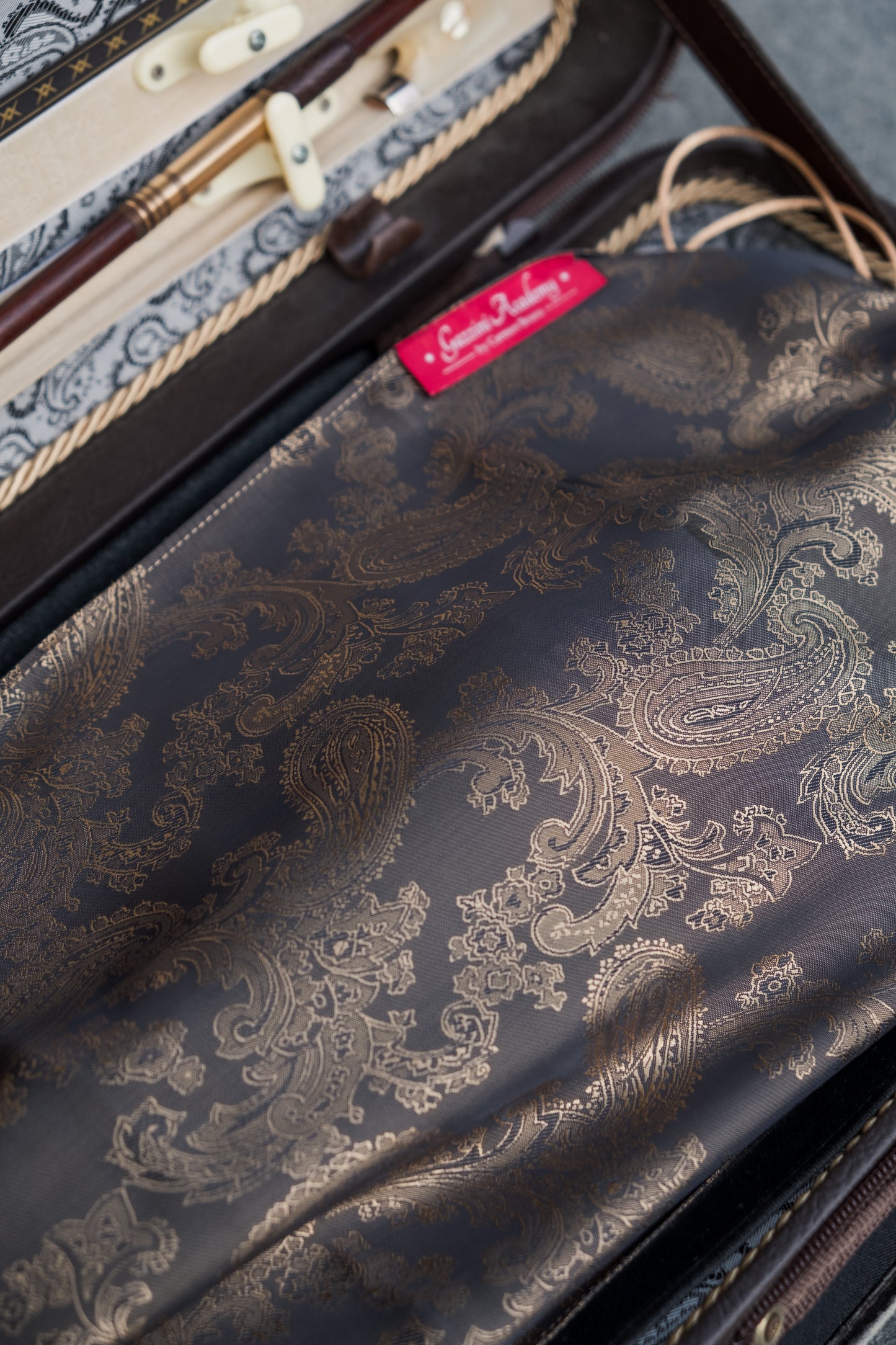 VIOLIN SLEEVE - Gunmetal & Gold Paisley